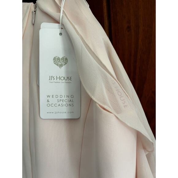 JJ's House Knee Length Chiffon Cocktail Wedding Dress NWT Sz 4 Pink classy fairy - Picture 4 of 5